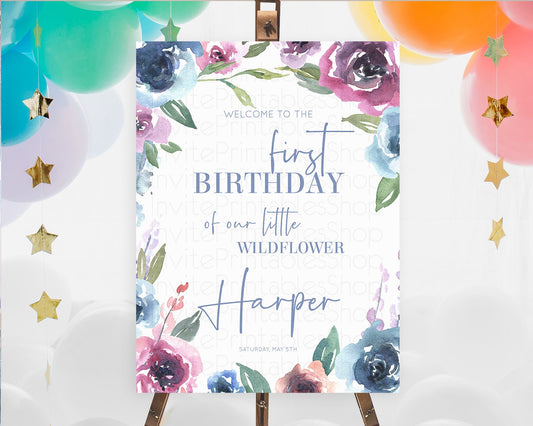 Editable Secret Garden Welcome Sign Wildflower Welcome Board Pastel Flower G