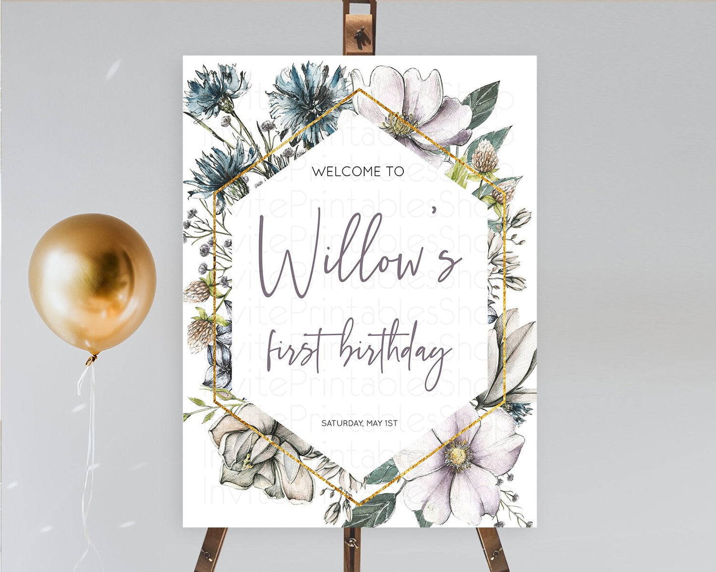 Secret Garden Welcome Sign Wildflower Welcome Board Pastel Flower Garden Welcome Poster Boho Wildflower First Birthday Welcome Sign D10501