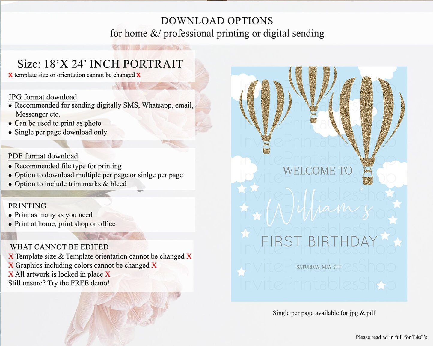 Hot Air Balloon First Birthday Welcome Board Hot Air Balloon Welcome Board Adventure Awaits Watercolor First Birthday Welcome Sign D10332