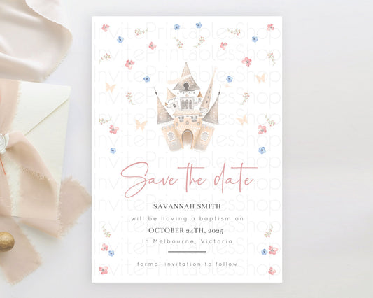 Editable Princess Save The Date Template Secret Garden Enchanted Castle Past