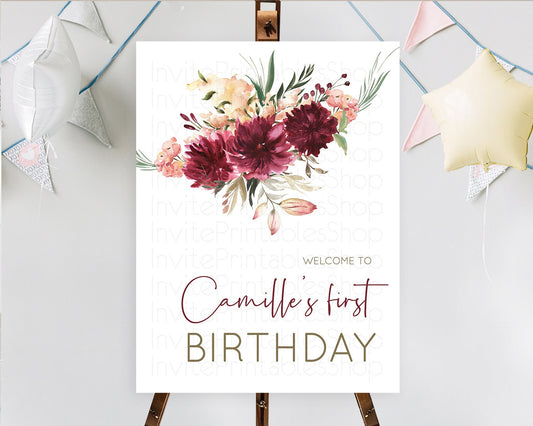 Editable Secret Garden Welcome Sign Wildflower Welcome Board Pastel Flower G