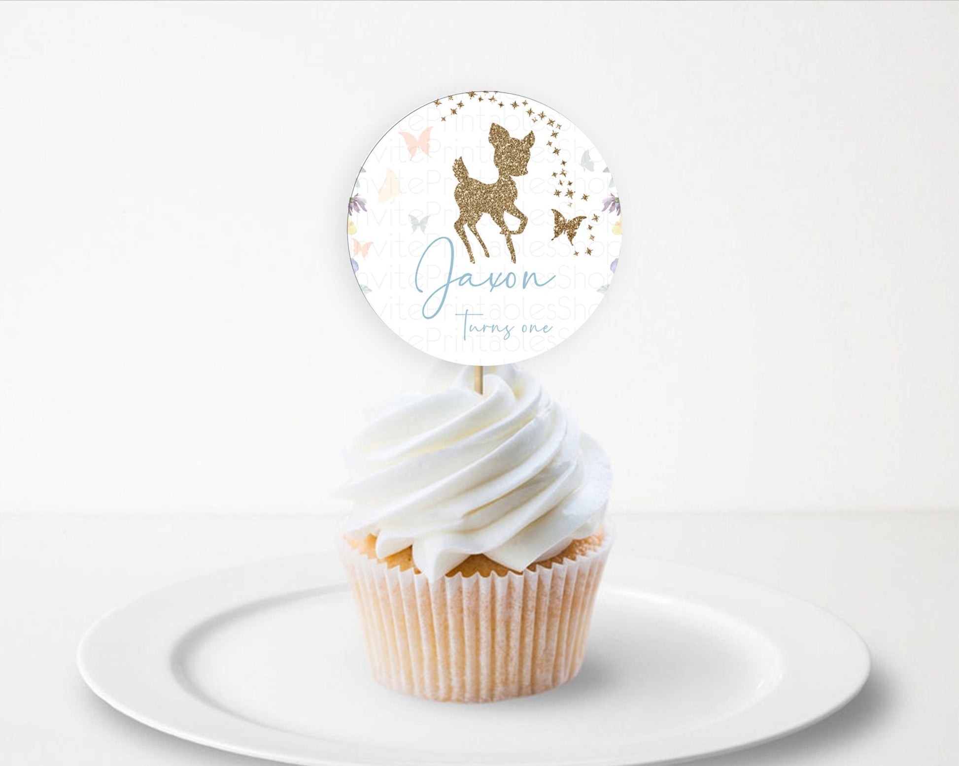 Editable Fawn Cupcake Toppers Deer Cupcake Toppers Enchanted Forest Party Bu