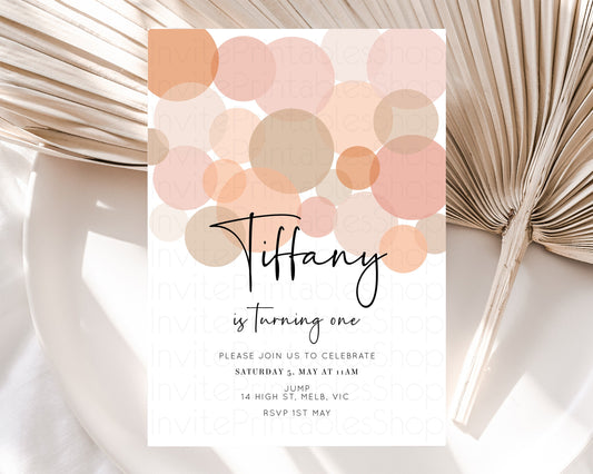 Editable Bubbles Birthday Invitation Rainbow Confetti Invite Pastel Sprinkle