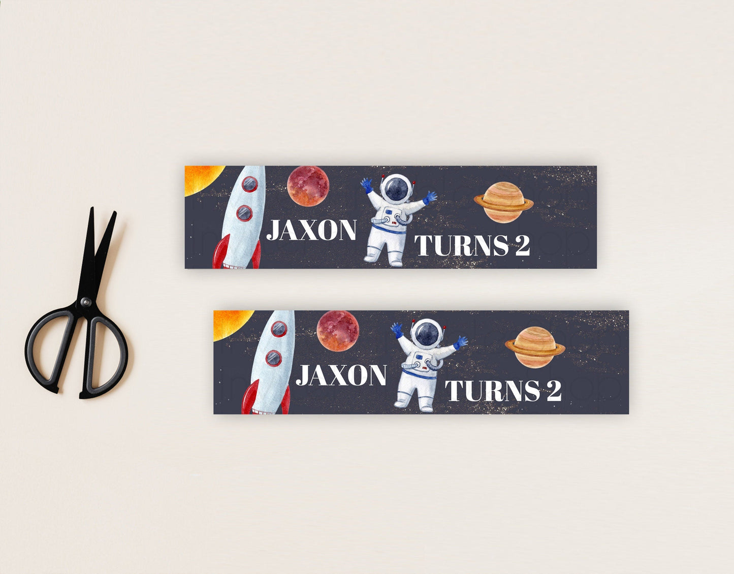 Space Water Label Template Space Adventure Party Decor First Trip Around the Sun Planets Solar System Birthday Baptism Baby Shower D10144