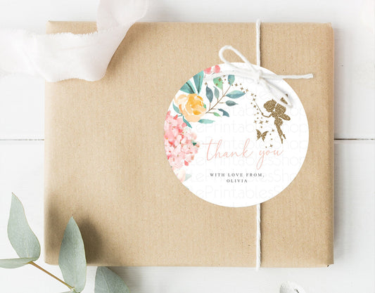 Editable Fairy Thank You Tags Fairy Thank You Gift Tags Enchanted Garden Pas