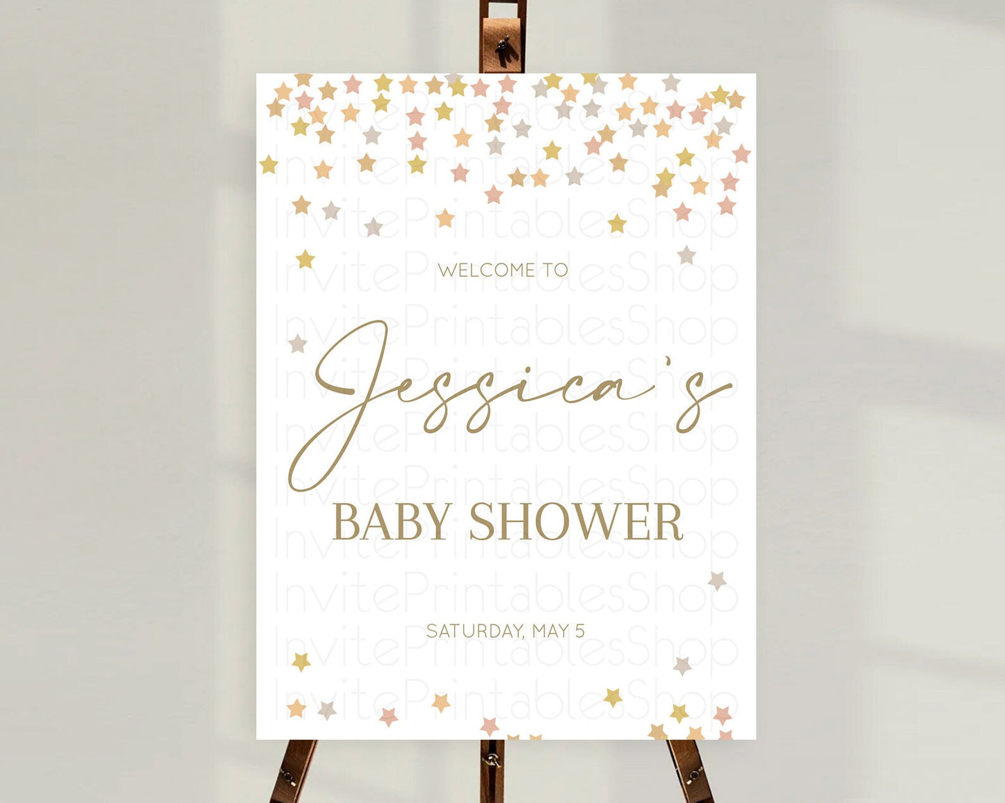 Star Baby Shower Welcome Board Pastel Stars Welcome Sign Shooting Star Rainbow Colorful Confetti Twinkle Little Star Welcome Sign D10342