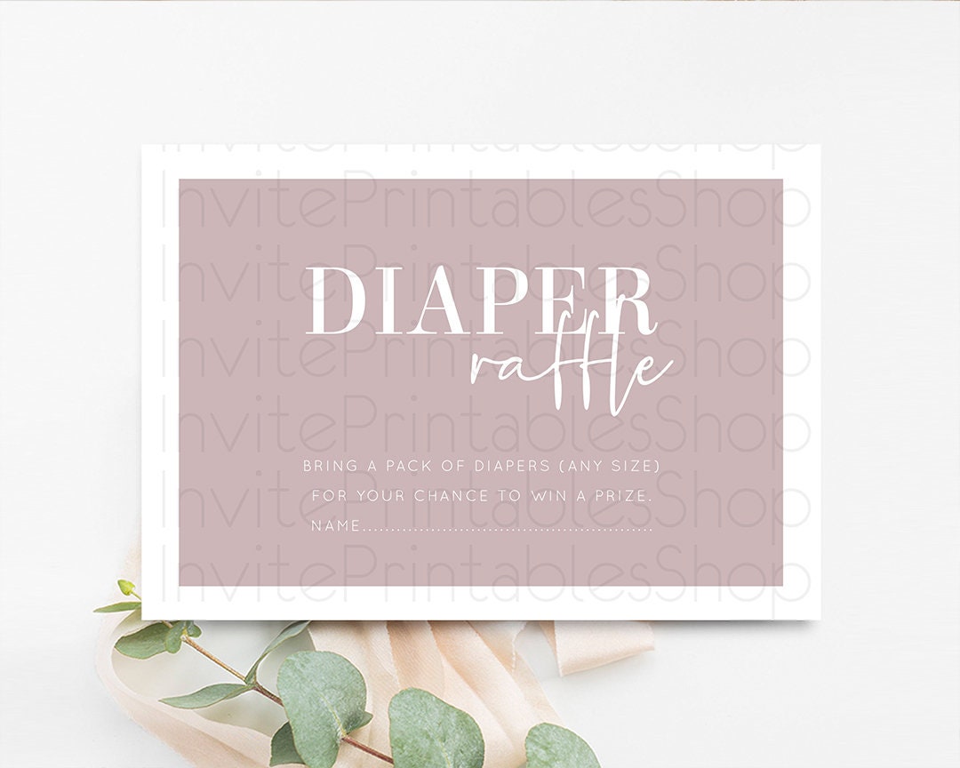 Editable Diaper Raffle Diaper Request Diaper Insert Card Baby Shower Diaper