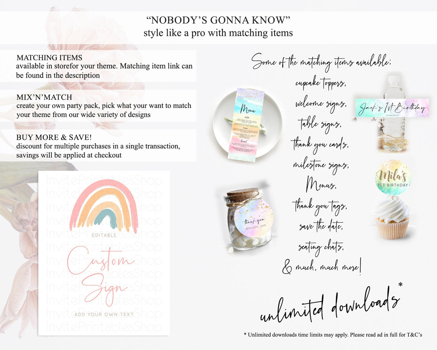 Pastel Rainbow Sign Rainbow Table Sign Decor Boho Colorful Rainbow Party Rainbow Baby Theme 1st Birthday Baptism Baby Shower Wedding D10351