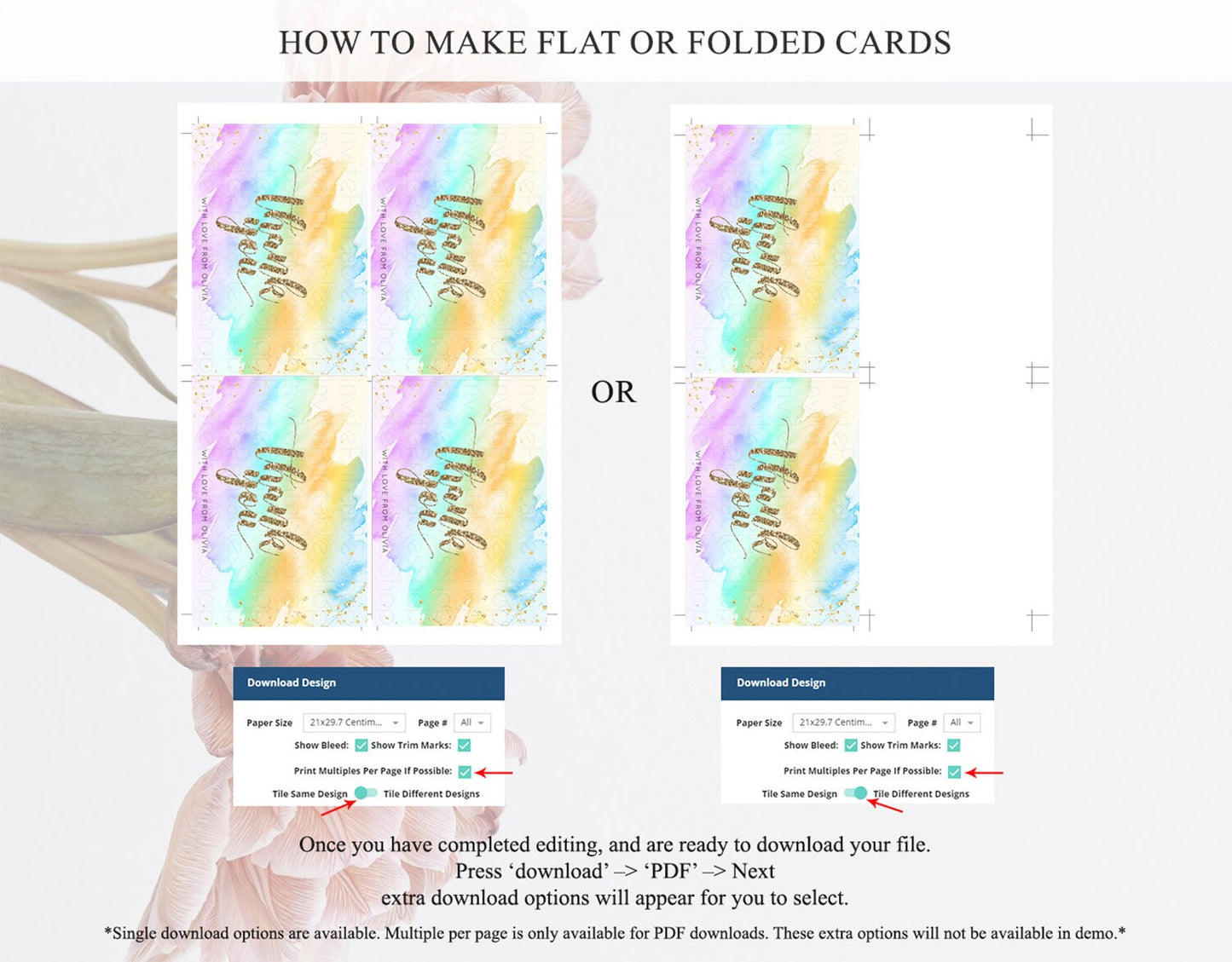 Pastel Thank You Rainbow Thank You Card Colorful Pastel Birthday Thank You Card Confetti Watercolor Pastel Teacher Thank You Cards D10426