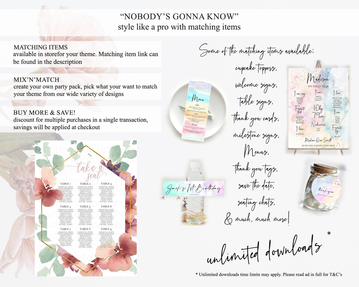 Secret Garden Seating Chart Wildflower Seating Chart Pastel Flowers Seating Chart Enchanted Garden Boho Floral Take A Seat Decor D10964
