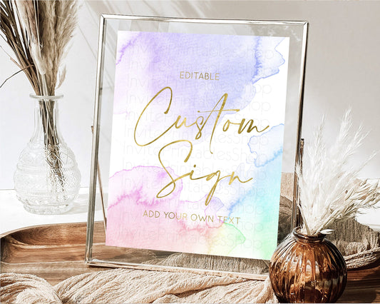 Sign Table Sign Table Signs Party Sign Birthday Sign Food Sign Custom Sign for Wedding Christening Birthday Baptism 8x10