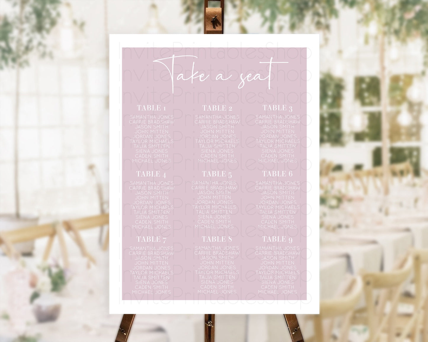 Pink Seating Chart Plain Pink Seating Sign Minimalist Pink Seating Sign Pastel Pink Table Number Sign Take A Seat Blue Décor D10940