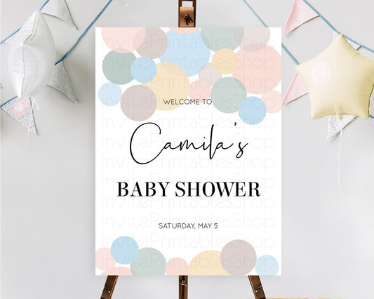 Editable Rainbow Baby Shower Welcome Sign Pastel Welcome Board Pastel Rainbo
