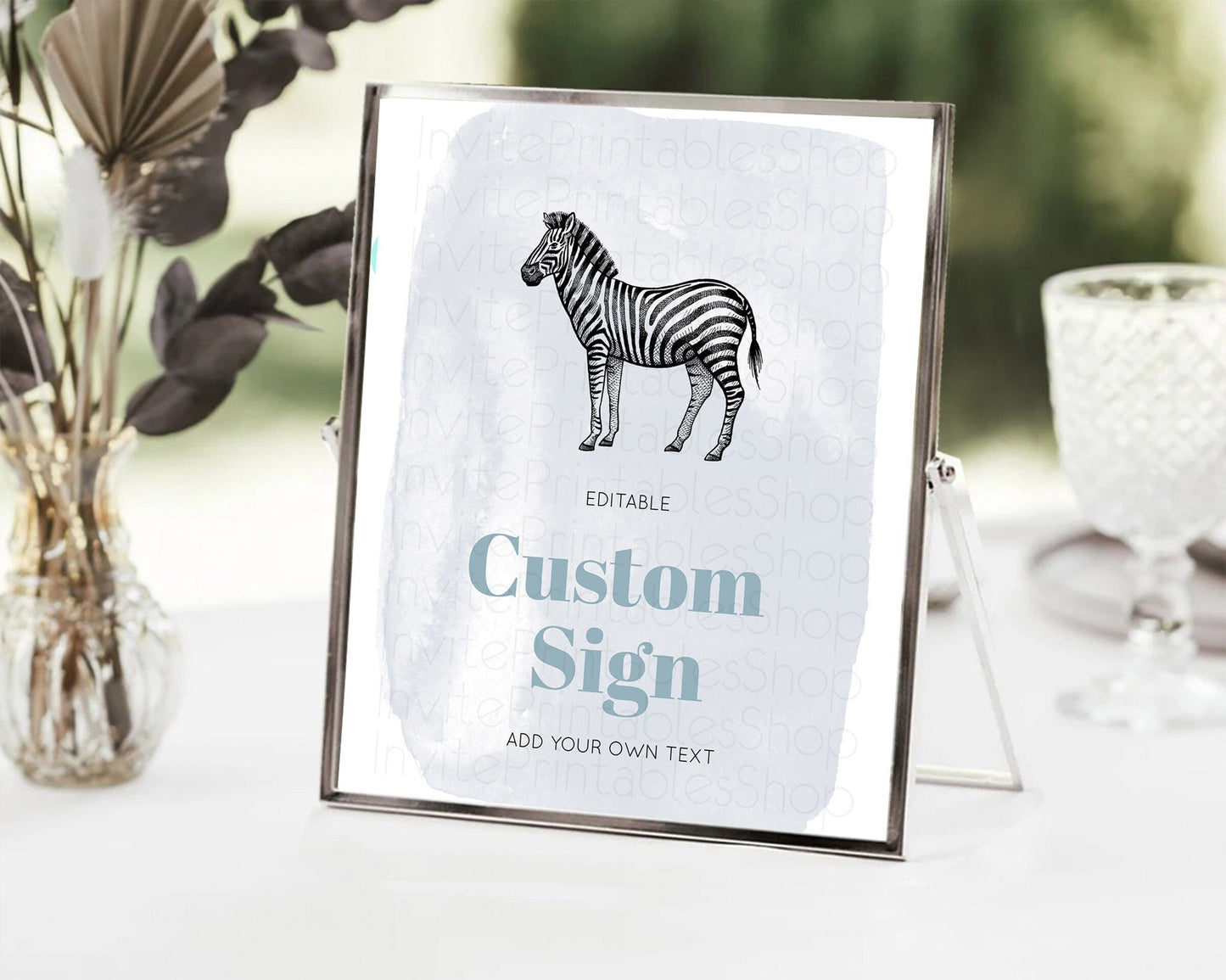 Zebra Sign Zebra Table Sign Decor Zebra Party Sign Template Safari Adventure Zebra Minimal Theme 1st Birthday Baptism Baby Shower D10814
