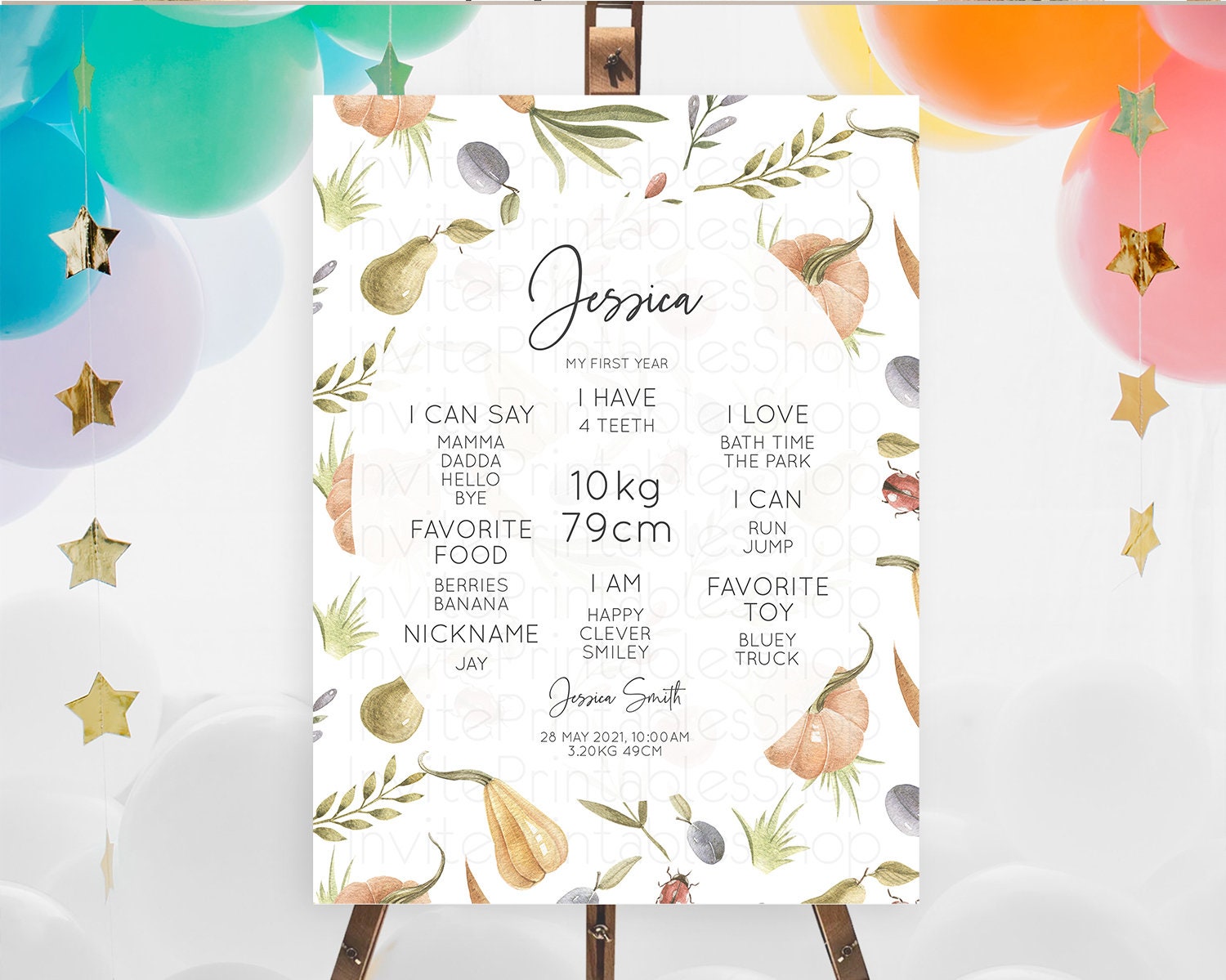 Editable Pumpkin Milestone Board Pear Milestone Board Ladybug Milestone Plum