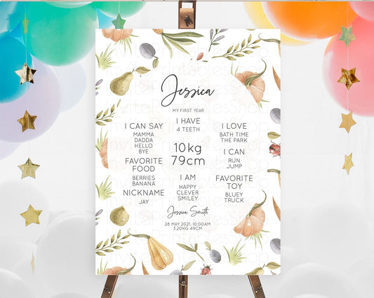 Editable Pumpkin Milestone Board Pear Milestone Board Ladybug Milestone Plum