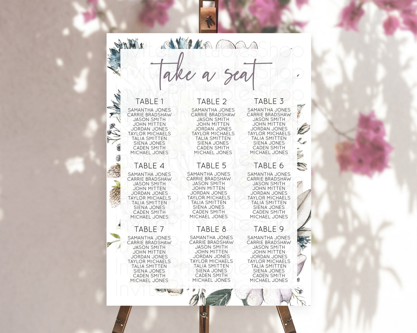 Secret Garden Seating Chart Wildflower Seating Chart Pastel Flowers Seating Chart Enchanted Garden Boho Floral Take A Seat Décor D10501