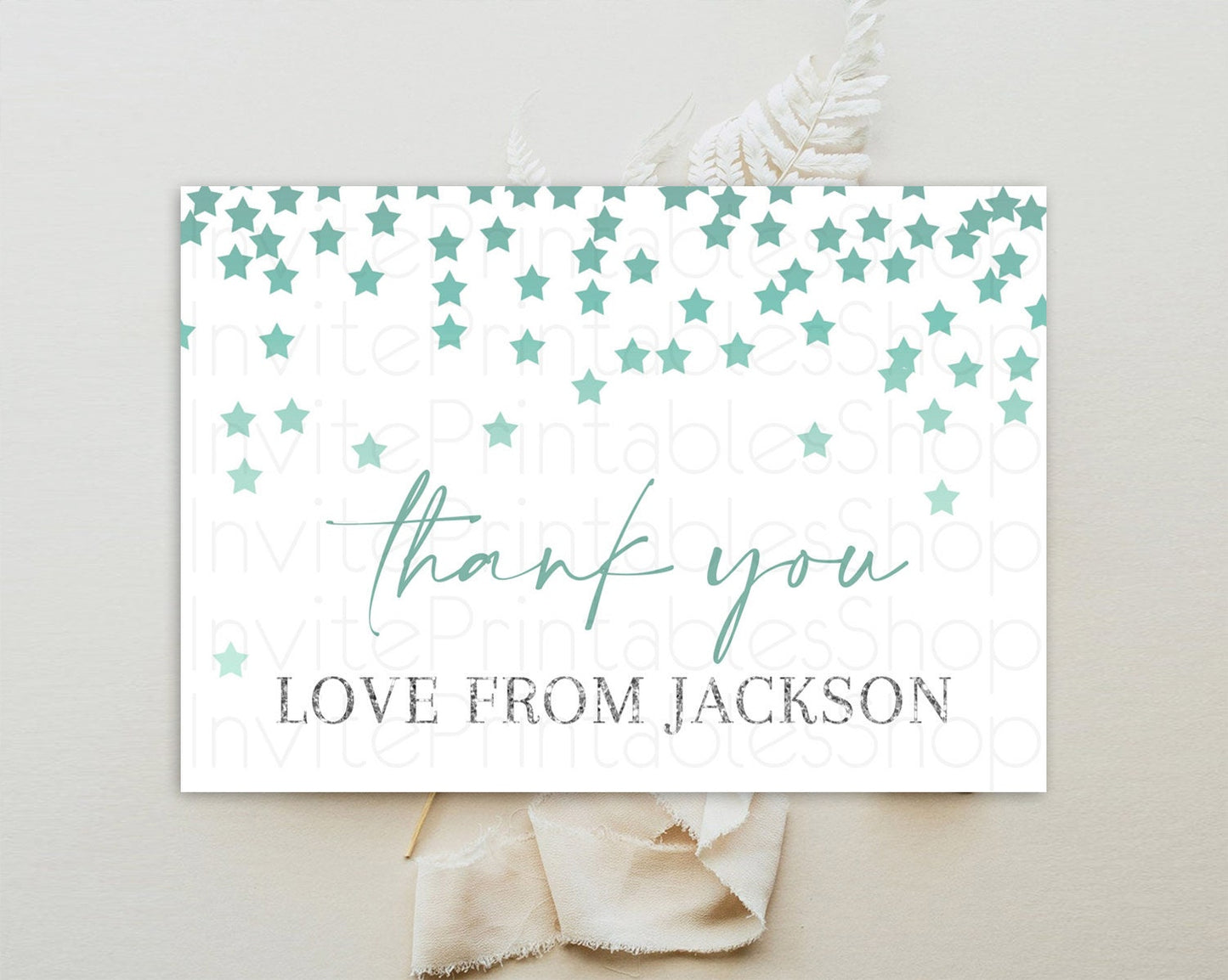 Star Thank You Card Pastel Stars Thank You Shooting Star Rainbow Colorful Confetti Twinkle Little Star Birthday Teacher Thank You D10310