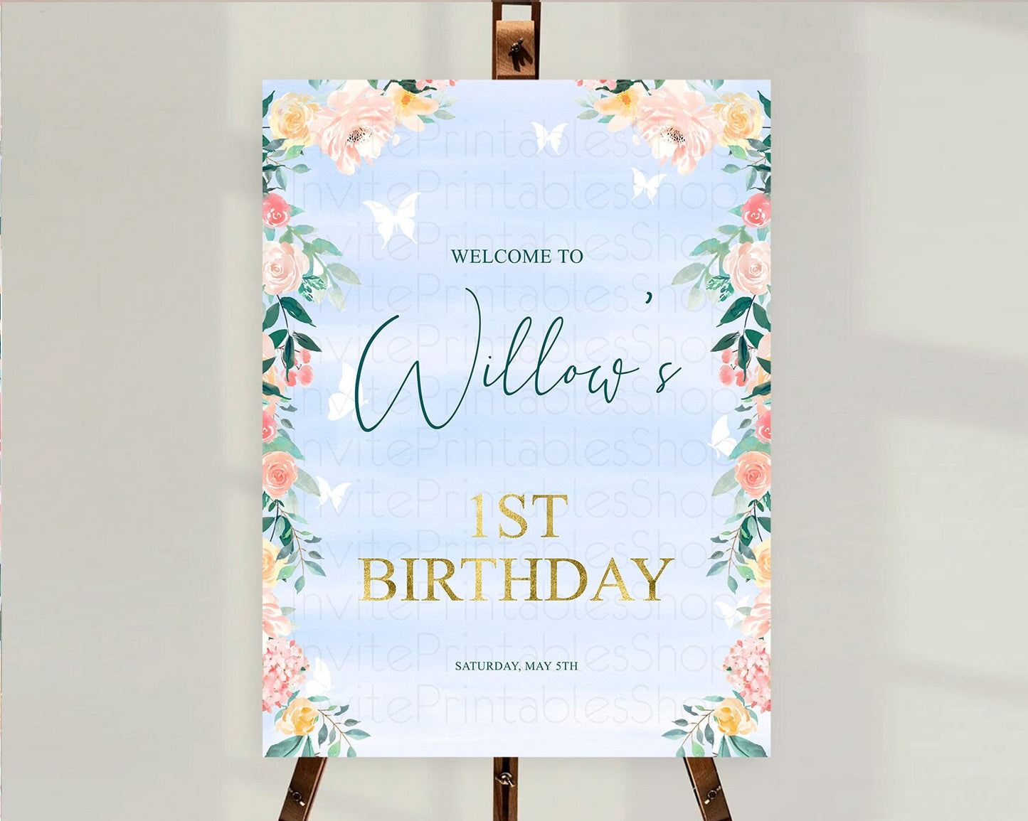 Secret Garden Welcome Sign Wildflower Welcome Board Pastel Flower Garden Welcome Poster Boho Wildflower First Birthday Welcome Sign D10337