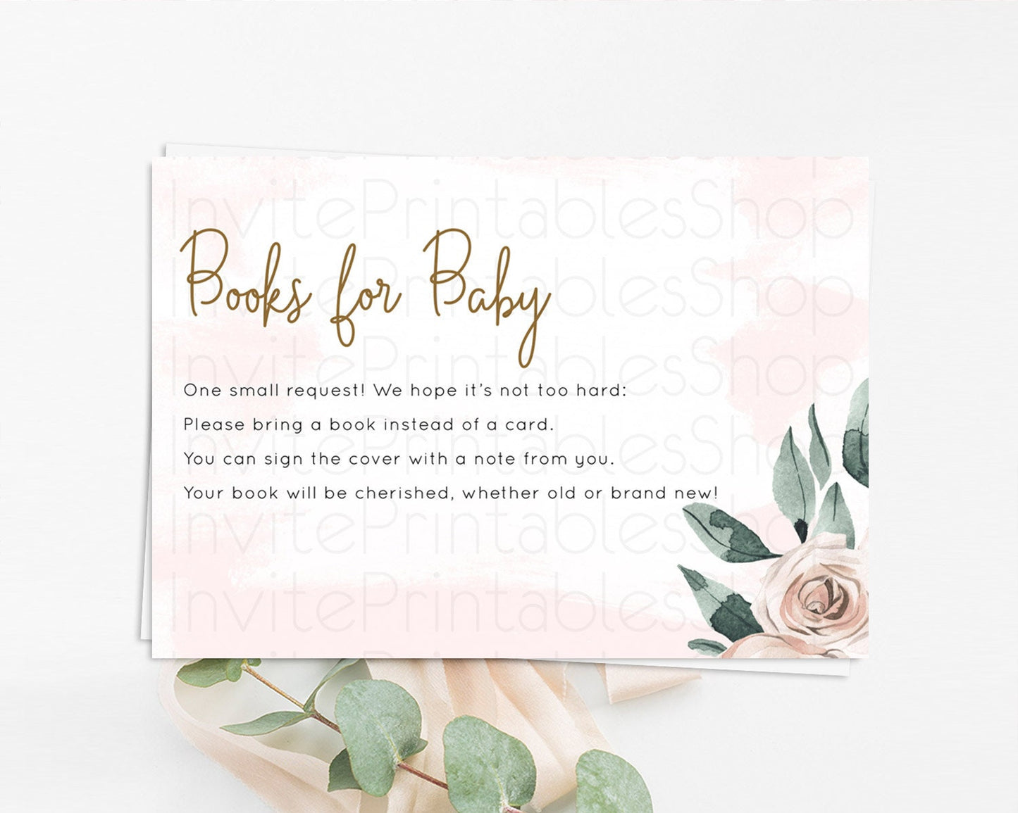 Editable Secret Garden Books For Baby Card Boho Wildflower Book Insert Paste