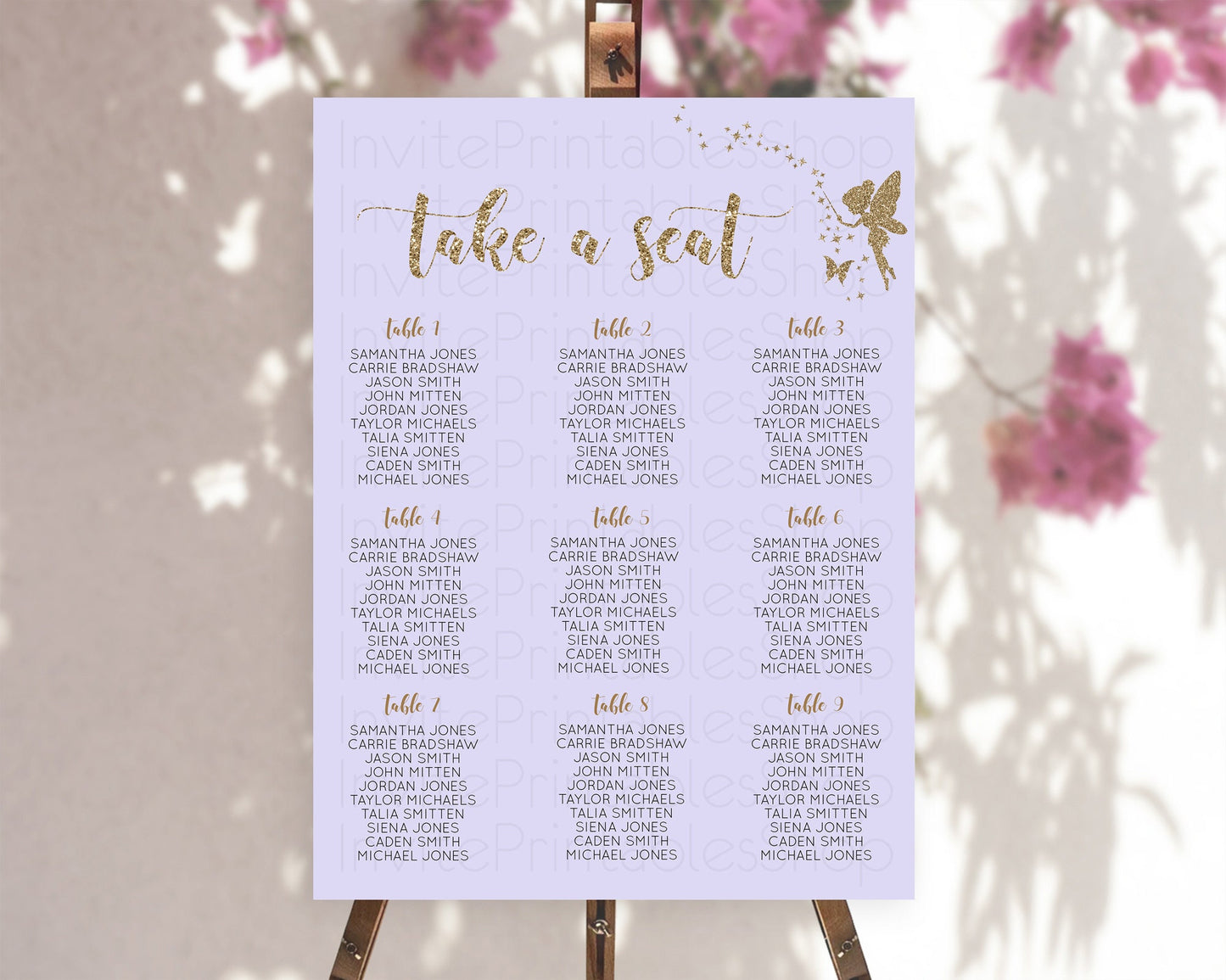 Fairy Seating Chart Pastel Fairy Seating Chart Fairy Tea Party Fairy Garden Seating Sign Enchanted Garden Floral Butterfly Décor D10389