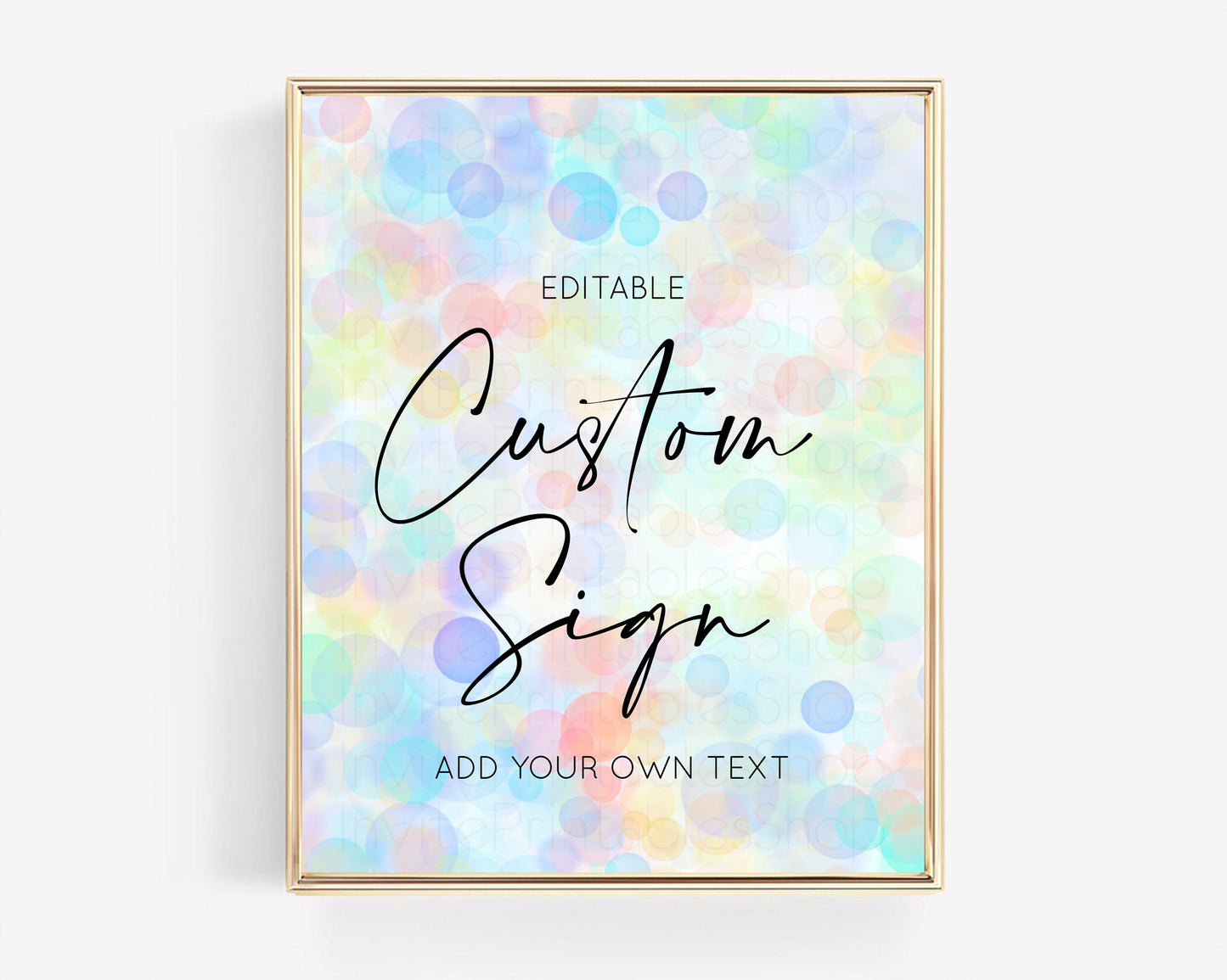 Editable Pastel Rainbow Sign Cards Gifts Sign Table Signs Diaper Sign Books