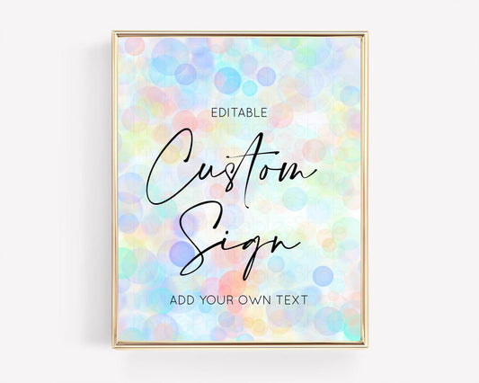 Editable Pastel Rainbow Sign Cards Gifts Sign Table Signs Diaper Sign Books