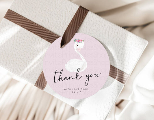 Editable Swan Thank You Swan Princess Ballet Thank You Gift Tags Enchanted S