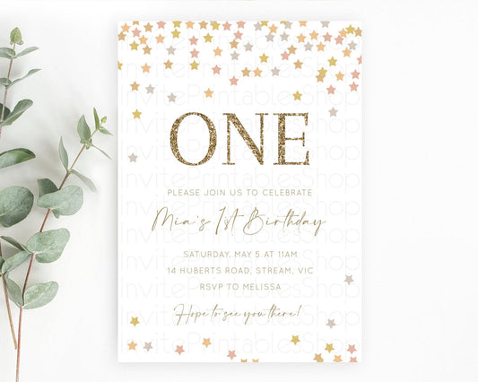 Editable Star Birthday Invitation Pastel Stars Invite Shooting Star Party Ra