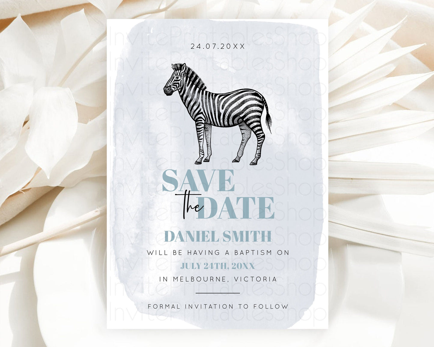 Zebra Save The Date Template Zebra Party Save The Date Safari Adventure Zebra Minimal Theme For 1st Birthday Baptism Baby Shower D10814