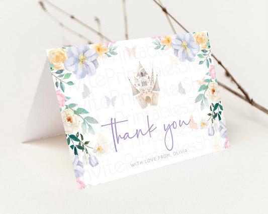 Princess Thank You Castle Thank You Card Secret Garden Birthday Thank You Card Enchanted Castle Pastel Floral Teacher Thank You Card D10473