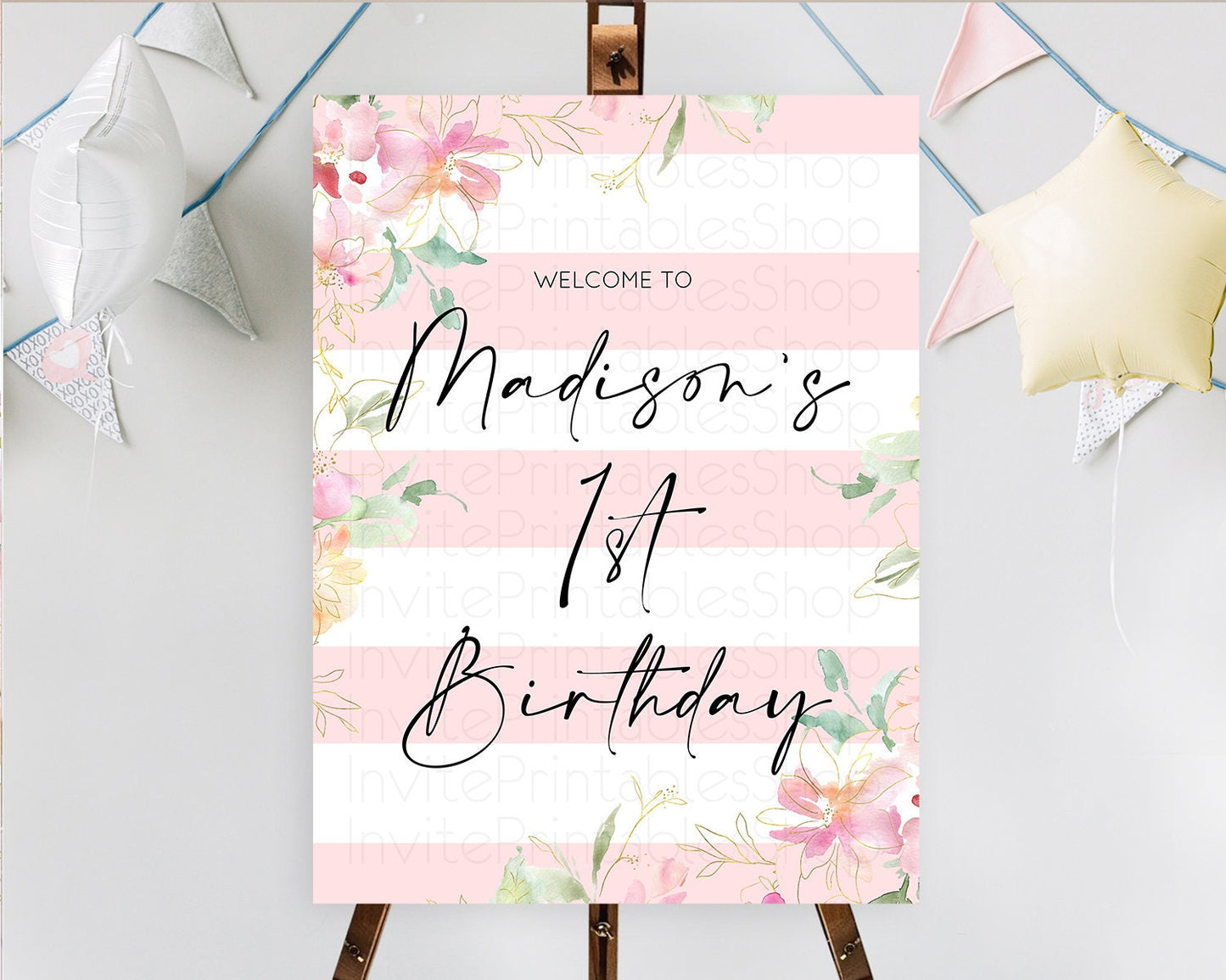 Secret Garden Welcome Sign Wildflower Welcome Board Pastel Flower Garden Welcome Poster Boho Wildflower First Birthday Welcome Sign D10301
