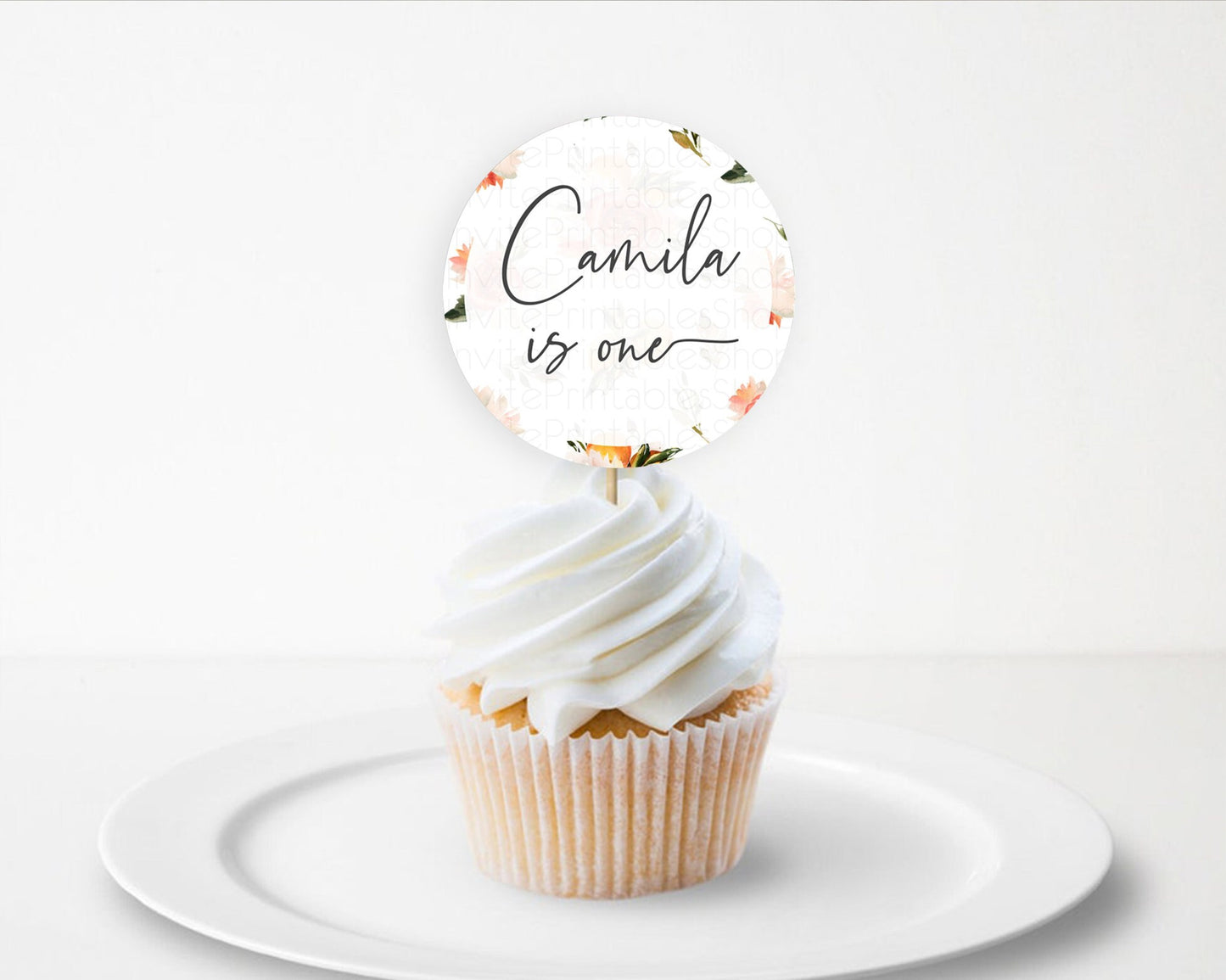 Citrus Cupcake Toppers Lemon Cupcake Topper Orange Cupcake Topper Floral Citrus Garden Leafy Lemon Orange First Birthday Party Décor D10540