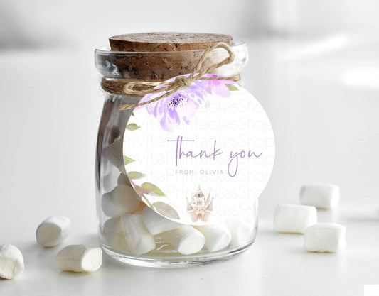 Princess Thank You Tags Castle Thank You Gift Tags Secret Garden Favor Tags Enchanted Castle Pastel Floral First Birthday Thank You D10339