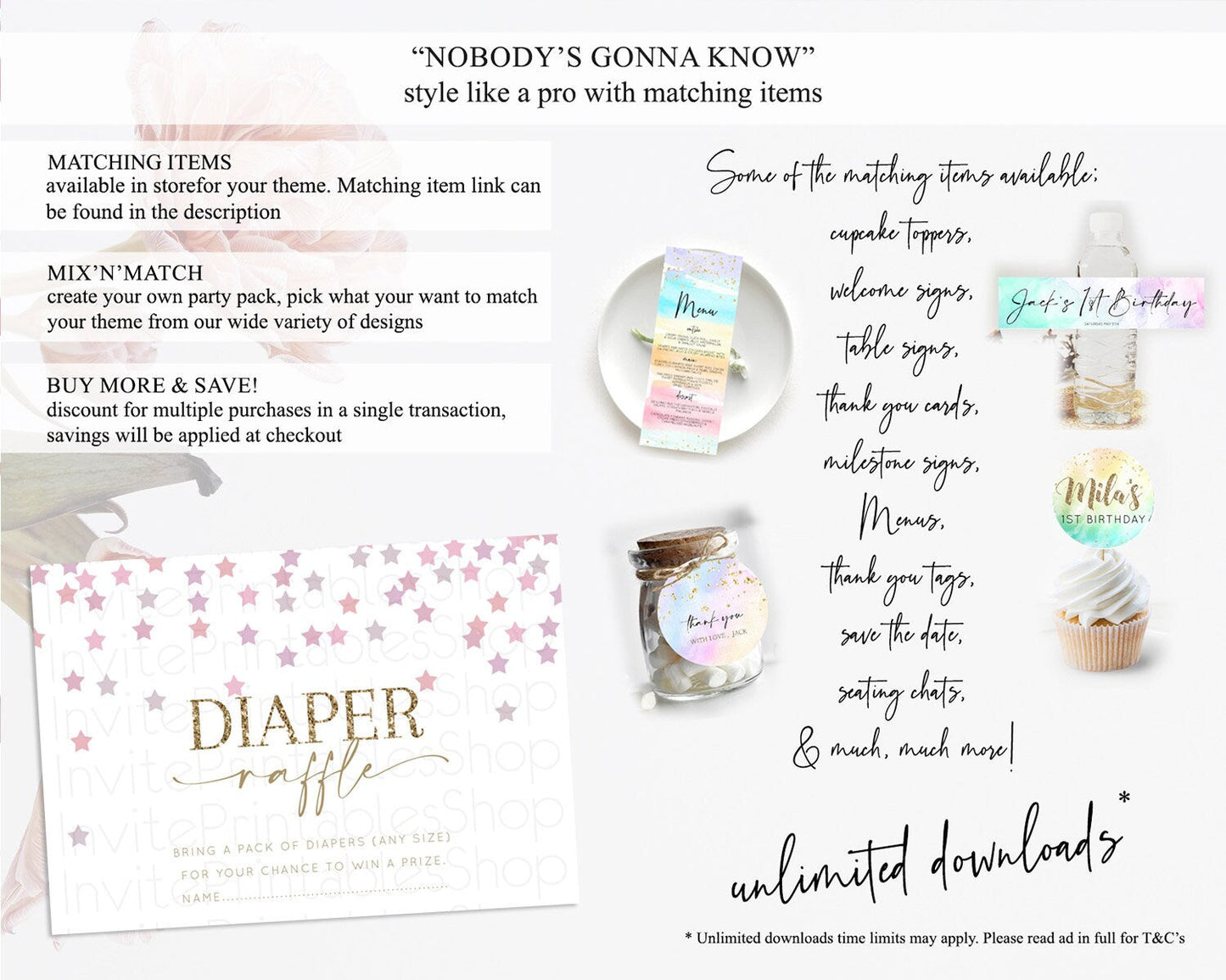 Pastel Star Diaper Raffle Card Shooting Star Diaper Raffle Insert Twinkle Little Star Diaper Ticket Rainbow Confetti Raffle Game D10344