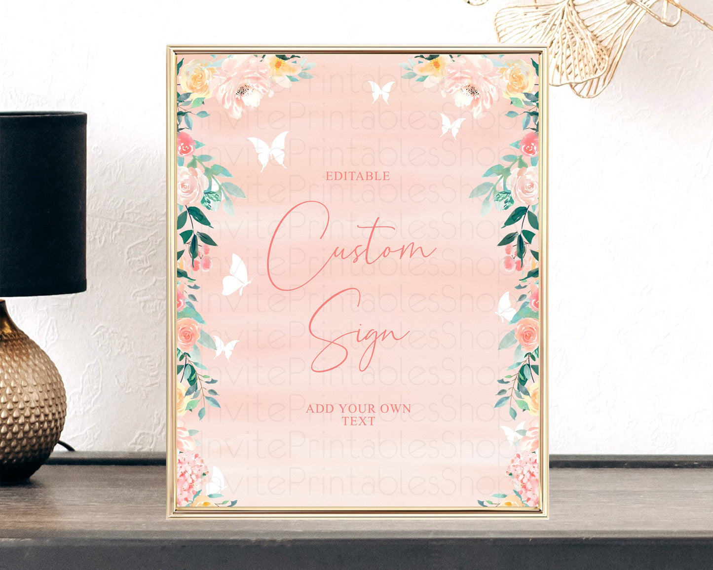 Wildflower Floral Table Sign Decor Secret Garden Sign Template Pastel Floral Garden Party Boho Flowers Birthday Baby Shower Wedding D10245