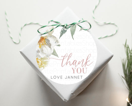 Secret Garden Thank You Tags Wildflower Thank You Gift Tags Pastel White Flower Garden Favor Tags Boho Floral Birthday Thank You Tags D10121