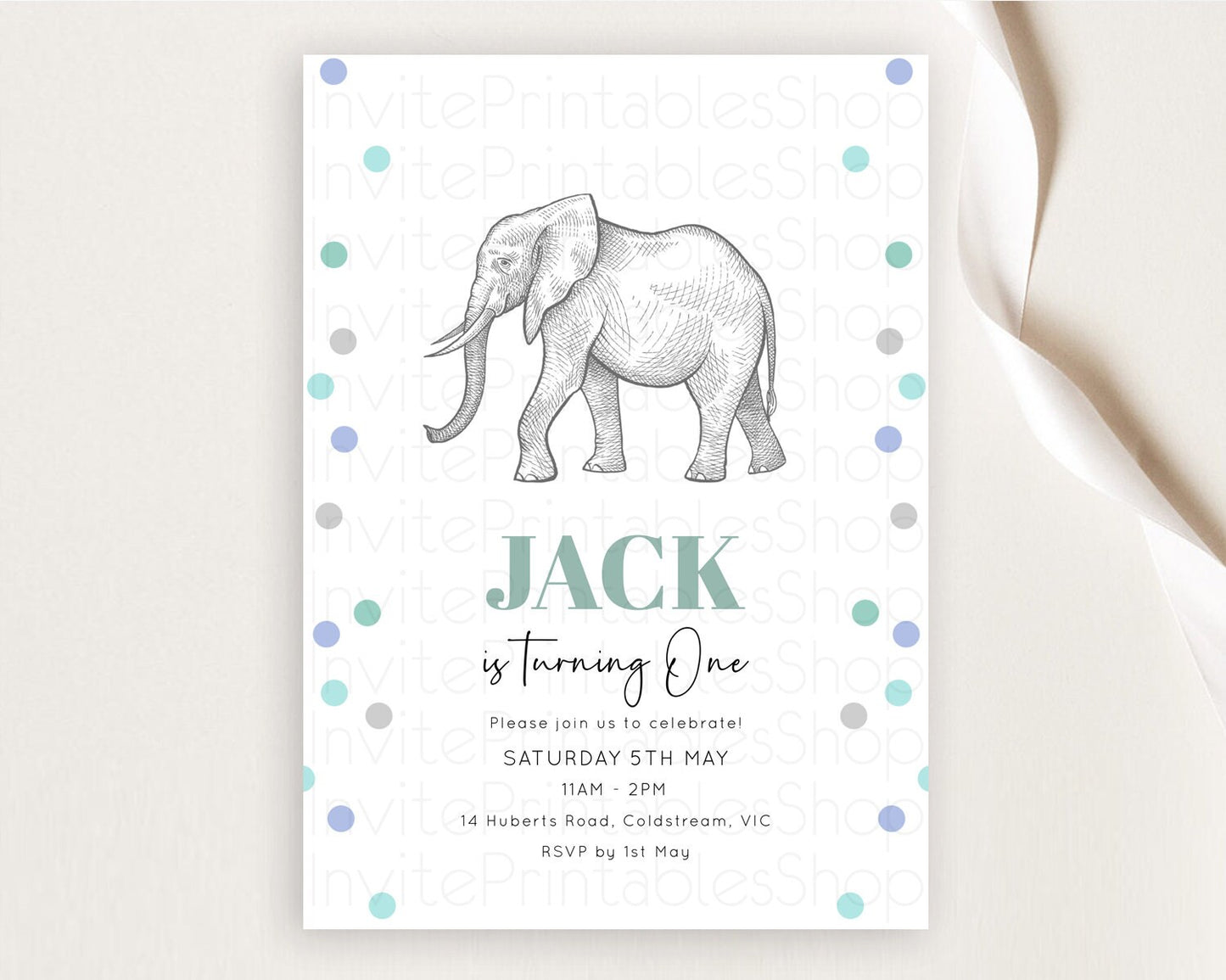 Elephant Birthday Invitation Elephant Invitation Elephant Birthday Safari Elephant Party TWO Wild ONE Jungle Adventure Zoo Birthday D10859