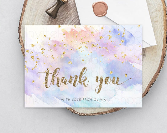 Editable Pastel Thank You Rainbow Thank You Card Colorful Pastel Birthday Th