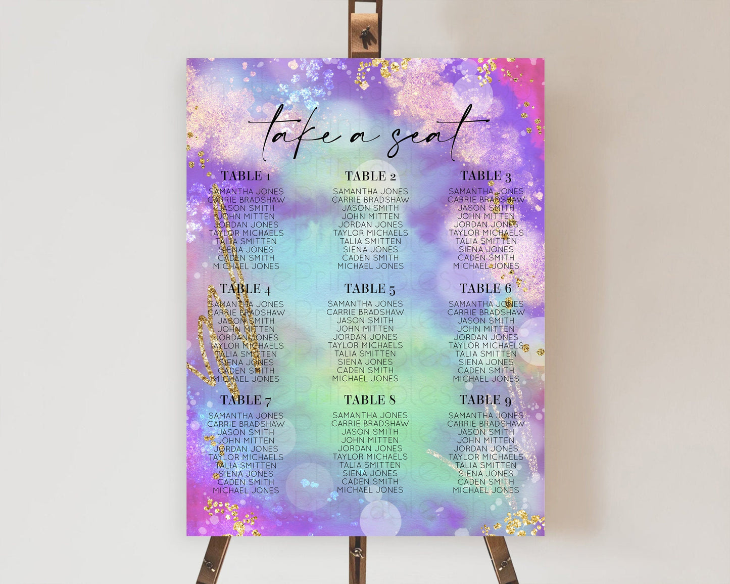 Rainbow Seating Chart Pastel Seating Chart Iridescent Sprinkles Colorful Pastel Watercolor Seating Sign Ombre Pastel Take A Seat D10680