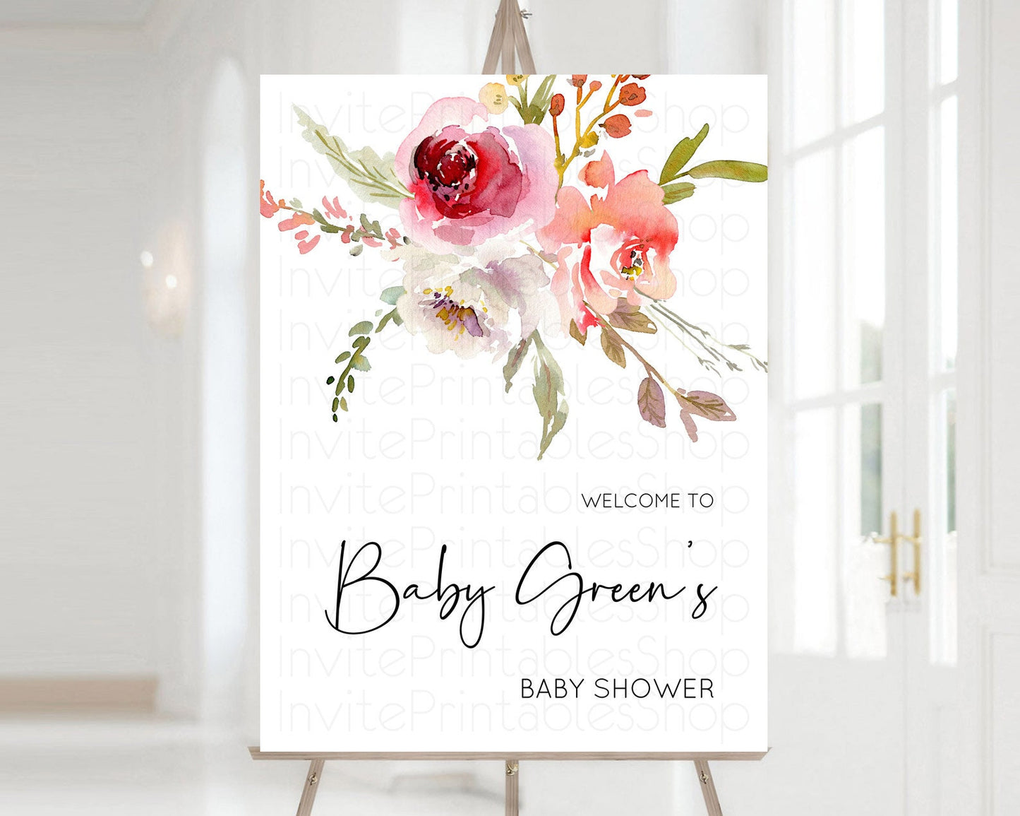 Secret Garden Baby Shower Welcome Sign Wildflower Welcome Board Pastel Flower Garden Welcome Poster Boho Wildflower Welcome Sign D10243