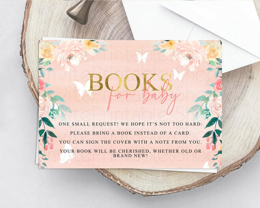 Editable Secret Garden Books For Baby Card Boho Wildflower Book Insert Paste