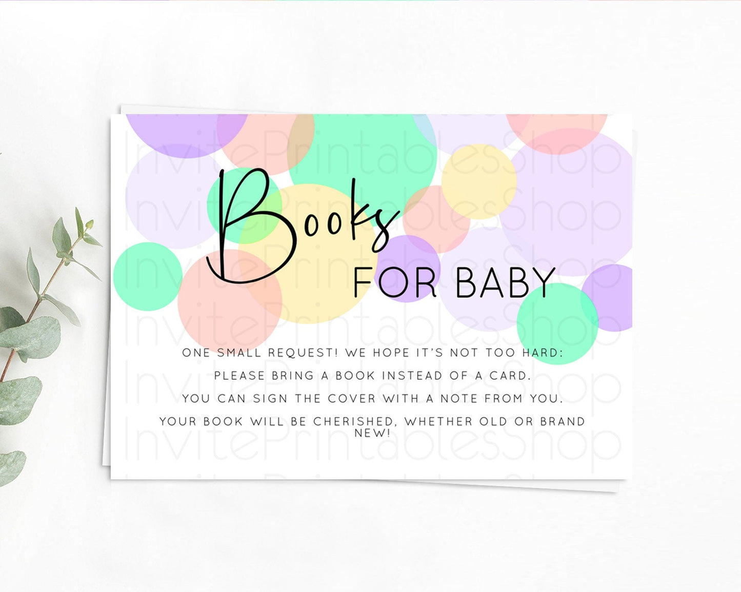 Rainbow Books For Baby Card Pastel Sprinkles Book Insert Pastel Rainbow Confetti Book Card Colorful Bubbles Pastel Book Poem Request D10380