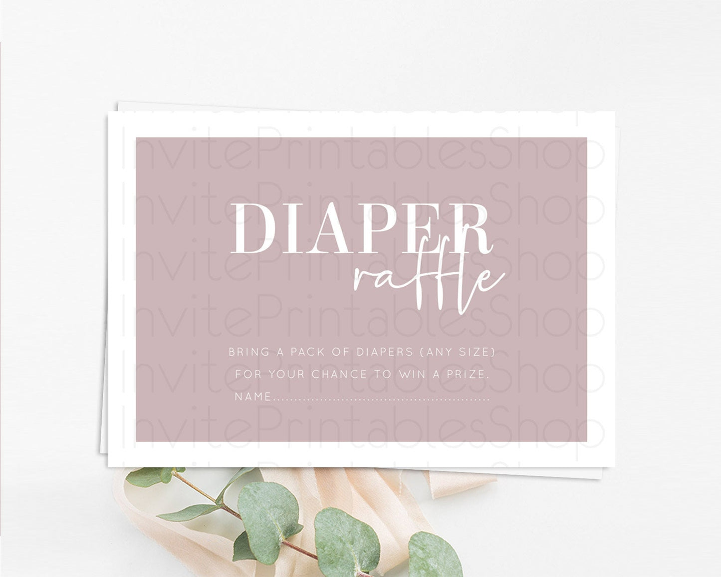 Pink Diaper Raffle Card Plain Pink Diaper Raffle Insert Minimalist Pastel Pink Diaper Ticket Pink Simple Baby Shower Raffle Game D10936