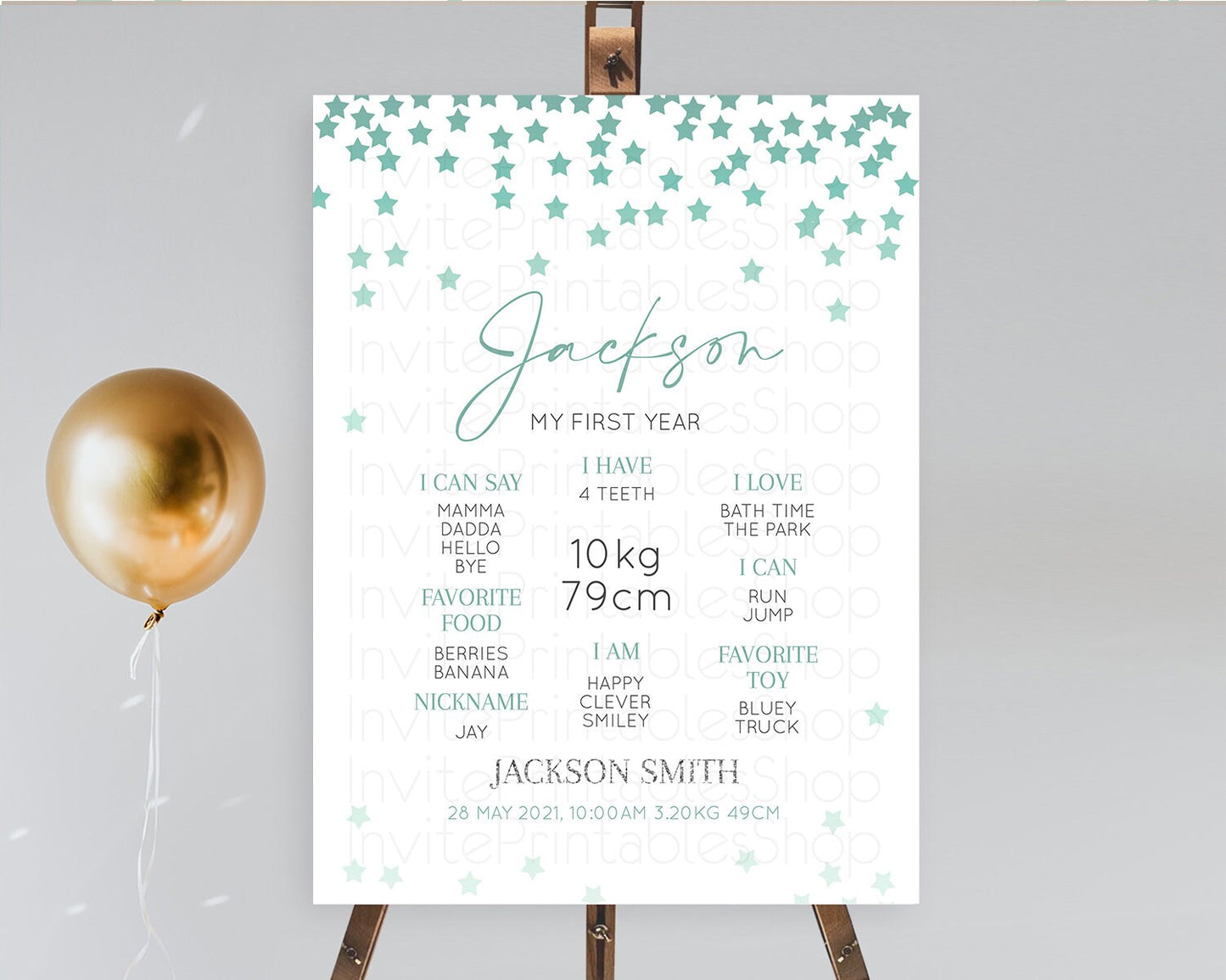 Star First Birthday Milestone Poster Pastel Stars Milestone Shooting Star Rainbow Colorful Confetti Twinkle Little Star 1st Birthday D10310