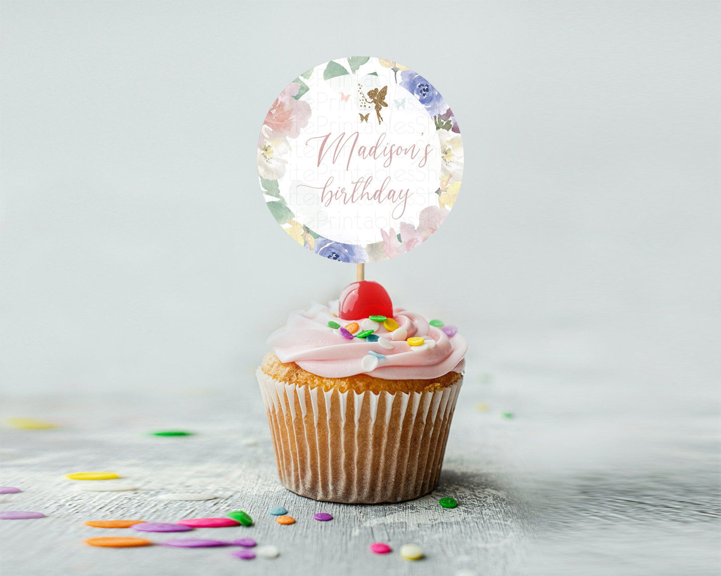 Fairy Cupcake Toppers Pastel Fairy Cupcake Toppers Fairy Floral Garden Cupcake Topper Enchanted Garden Floral Butterfly Party Decor D10294