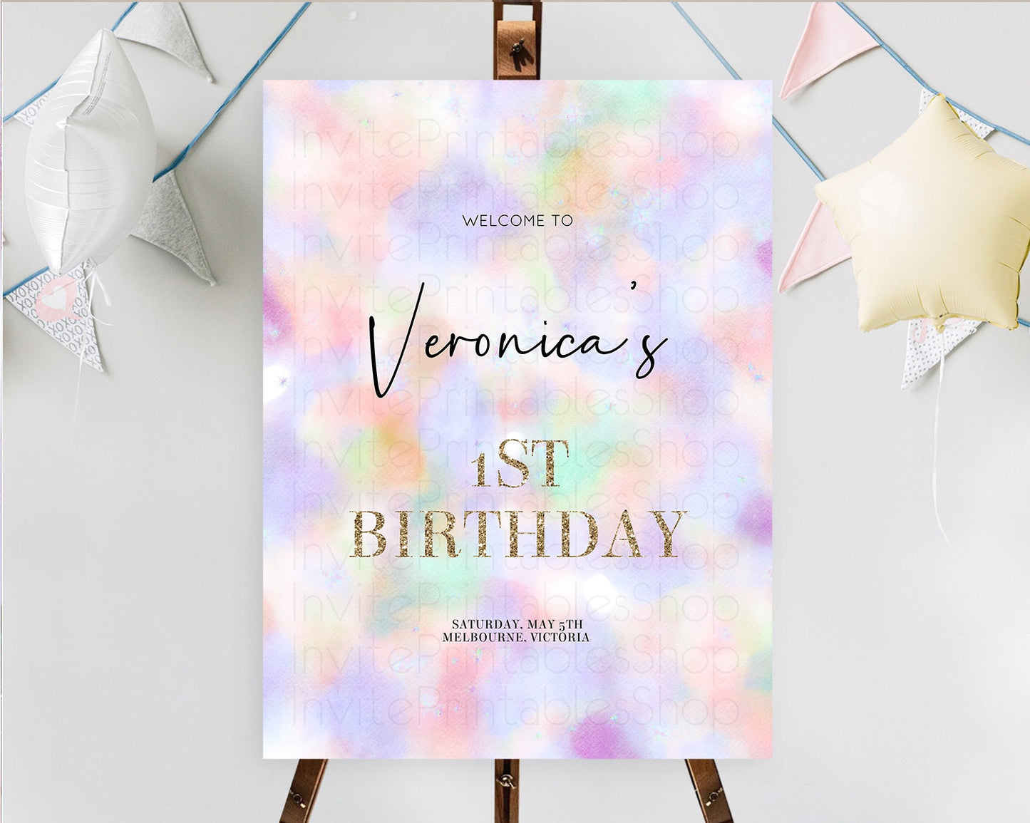 Editable Pastel Welcome Sign Pastel Rainbow Welcome Sign Colorful Rainbow Co