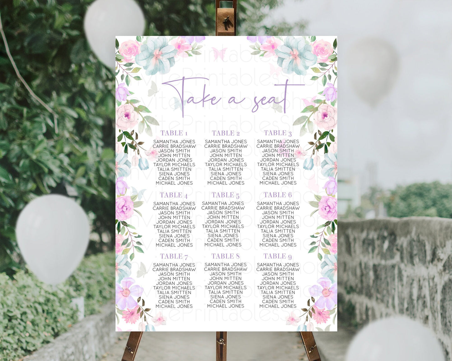 Secret Garden Seating Chart Wildflower Seating Chart Pastel Flowers Seating Chart Enchanted Garden Boho Floral Take A Seat Décor D10494