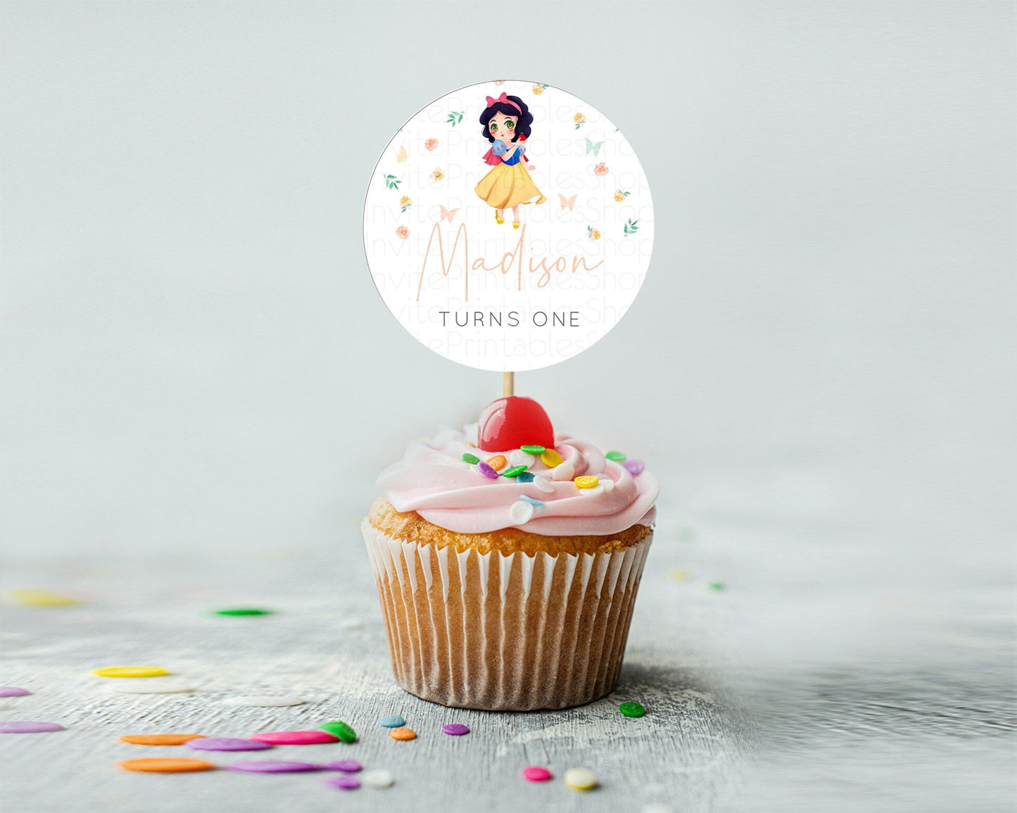 Princess Cupcake Toppers Castle Cupcake Toppers Royal Princess Decor Fairy Tale Enchanted Castle Pastel Floral Garden Table Number D10356
