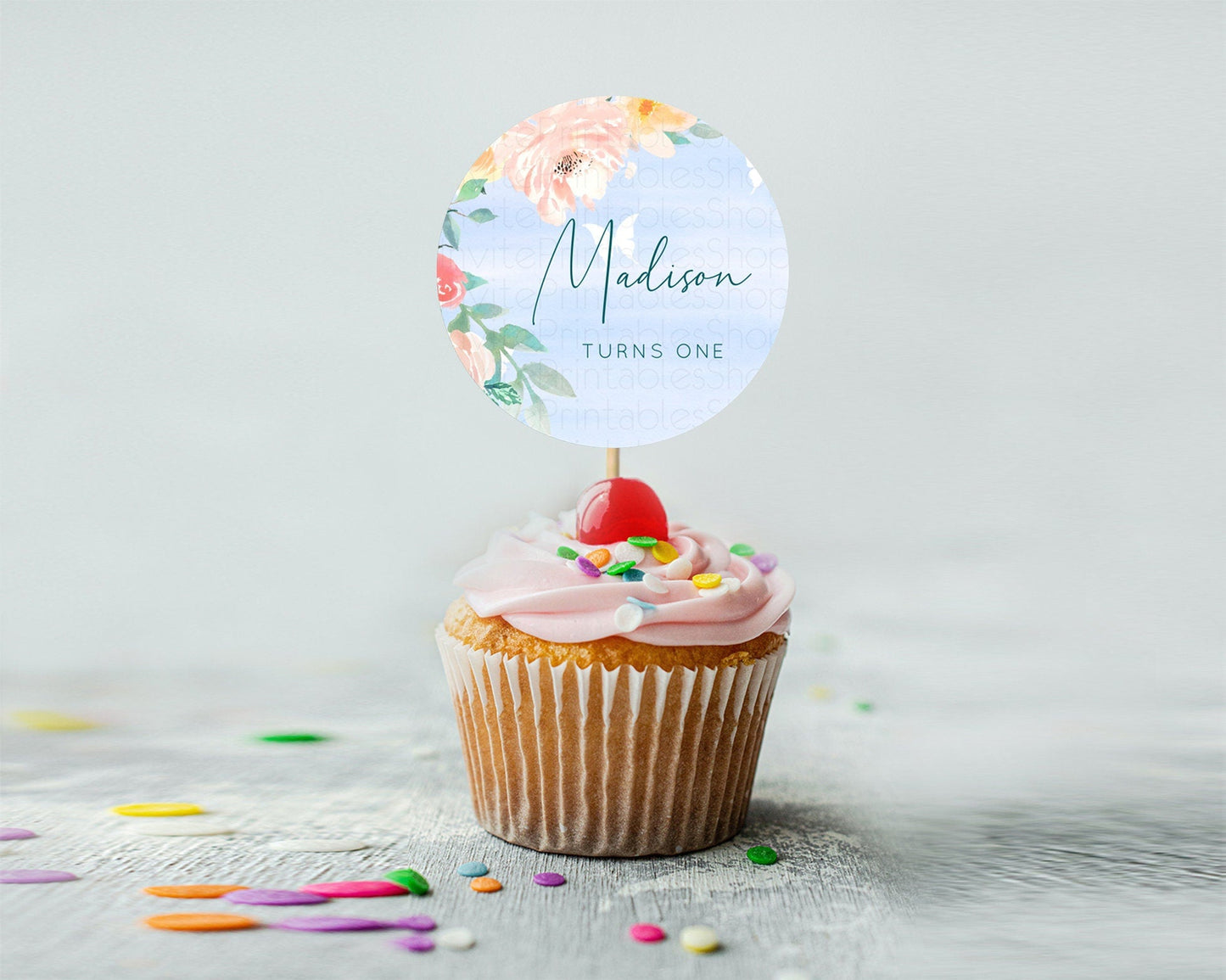 Secret Garden Cupcake Toppers Wildflower Cupcake Toppers Pastel Flowers Cupcake Toppers Enchanted Garden Boho Floral First Birthday D10337